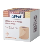 Лейкопластырь Арма фиксирующий тканевый телесный, 5х500см,№1/36 шт