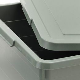 Коробка для хранения с крышкой IKEA SOCKERBIT (СОКЕРБИТ), Серо-зеленый, 38x51x30 см