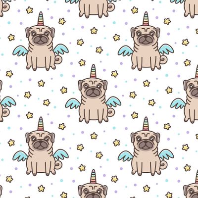 Пес мопс unicorn