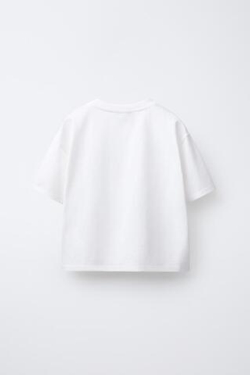 ZARA ФУТБОЛКА С НАДПИСЬЮ, БЕЛЫЙ