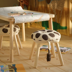 IKEA SANDLÖPARE  (ИКЕА САНДЛЁПАРЕ)  -  Чехол на табурет - бежевый коричневый/узор жираф 38 см