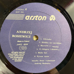 Винтажная виниловая пластинка LP Andrzej Rosiewicz Анджей Розиевич (Польша 1987)