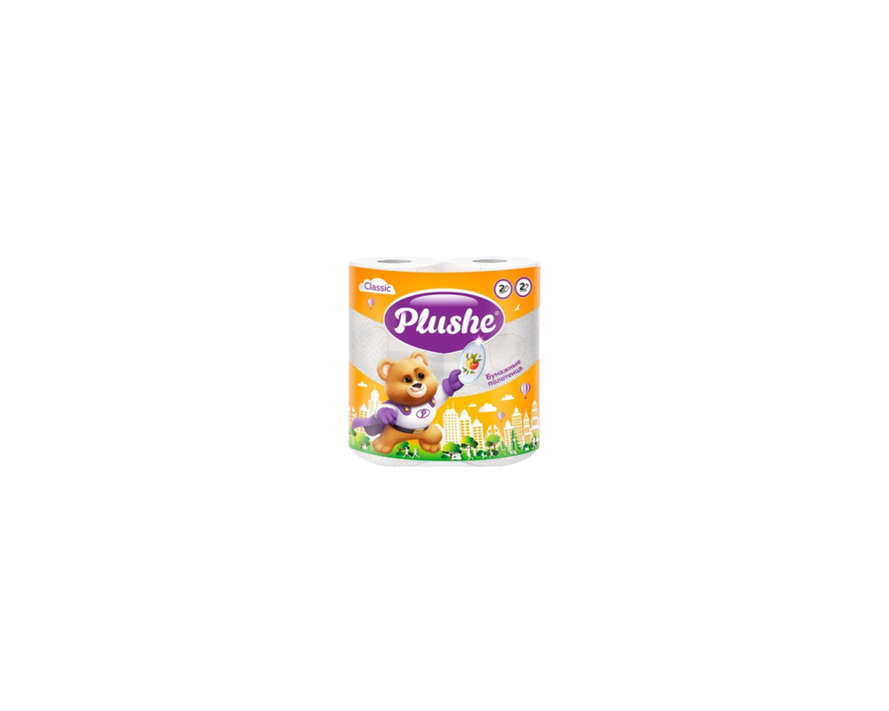 Полотенце Бумажное Plushe Delicate, 1 рулон* 25 метров, 3 слоя, белый, 1/2 листа *18 шт в упак