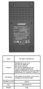 LiitoKala Lii-CH2 интеллектуальное зарядное устройство для аккумуляторов, Lii-CH2-5V 2A EU