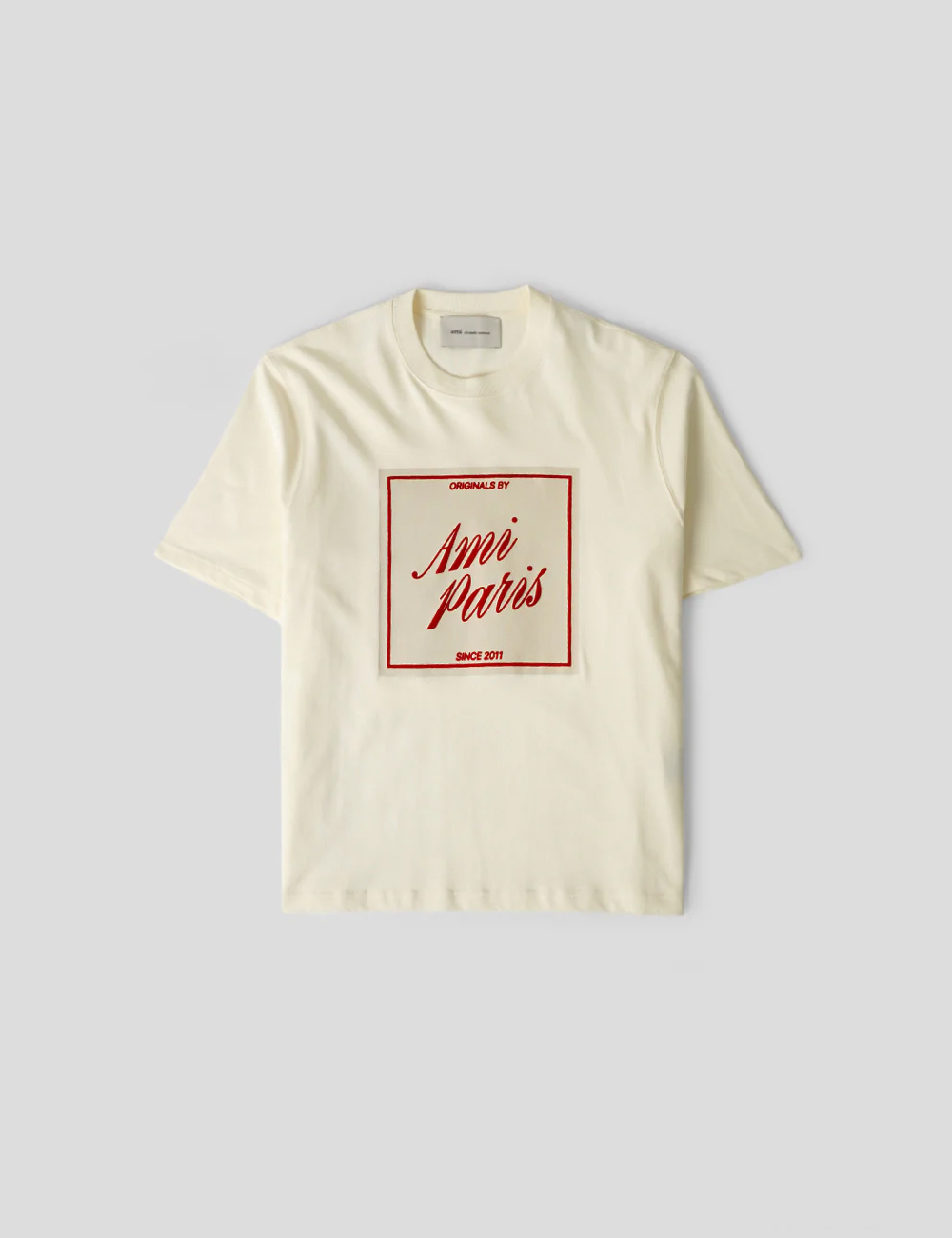 Футболка AMI PARIS Boxy "Blanc Creme"