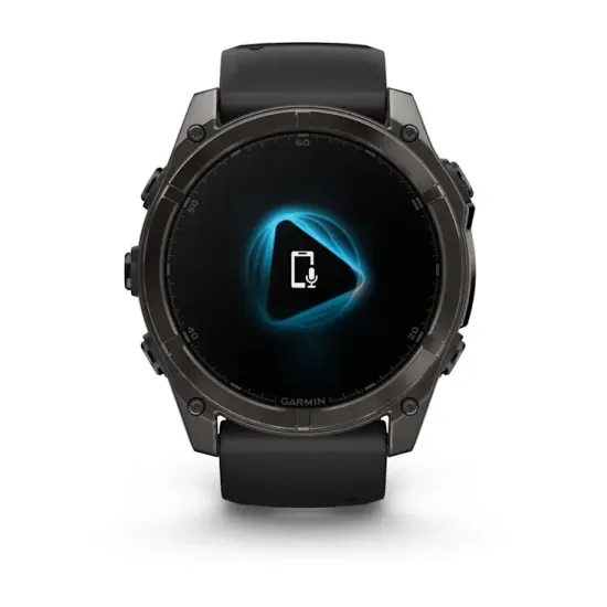 Мультиспортивные GPS часы Garmin Fenix 8X (51 mm) AMOLED, Sapphire Carbon Gray DLC Titanium with Black/Pebble Gray Silicone 010-02905-21