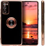 Стильный глянцевый чехол для SAMSUNG GALAXY S20 FE с кольцом-подставкой и бархатной подкладкой