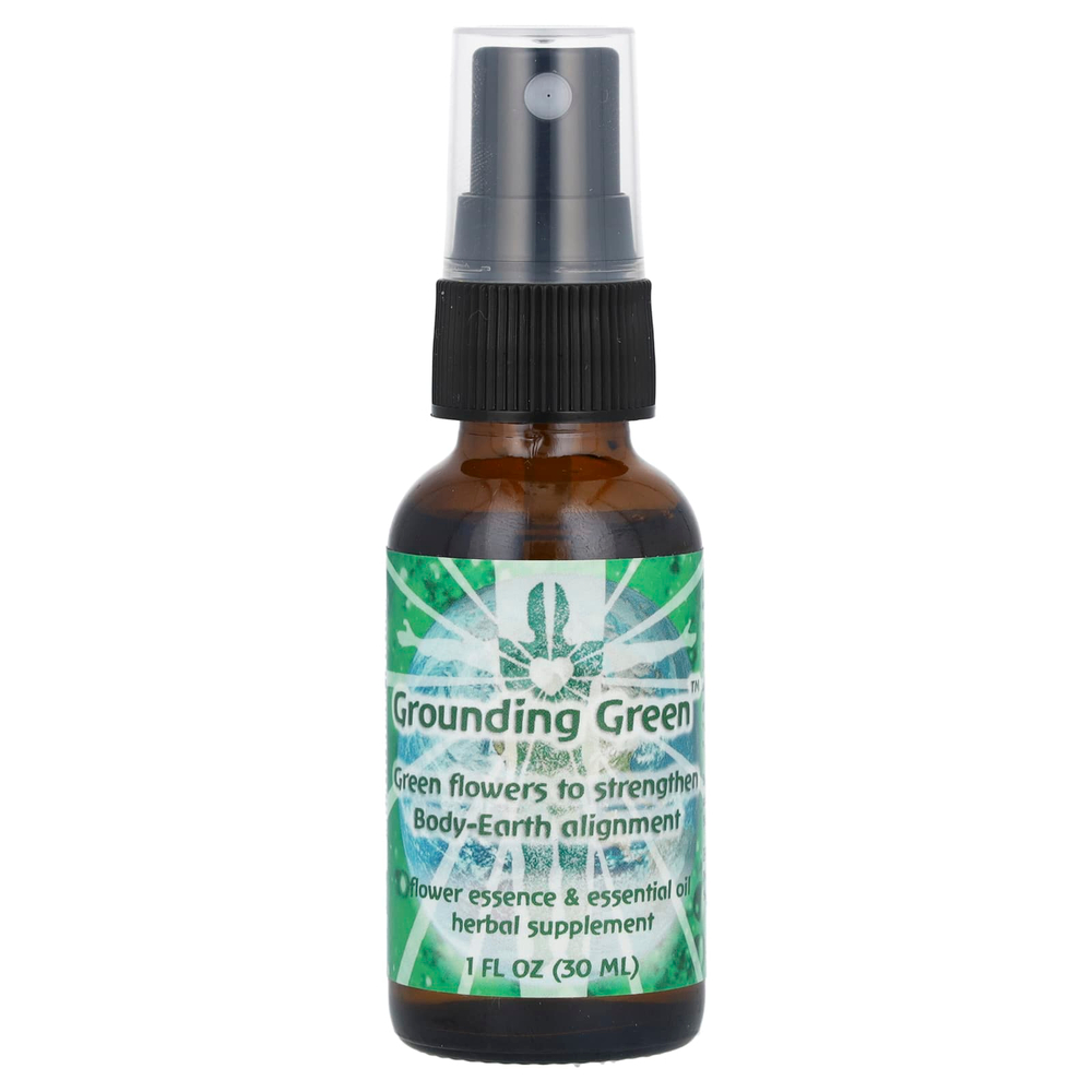 Flower Essence Services, цветочная эссенция и эфирное масло, заземляющая зелень, 30 мл (1 жидк. унция)