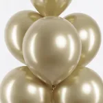 Шар (12''/30 см) Белое золото, хром, 25 шт.