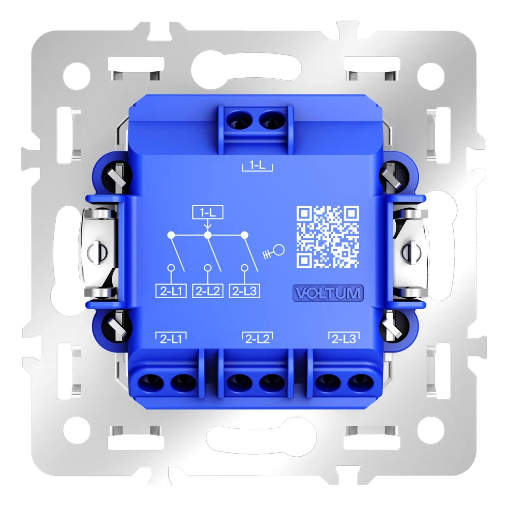 Механизм выключателя трехклавишного 10А, Voltum S70 VLS0301M