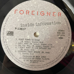 Винтажная виниловая пластинка LP Foreigner Inside Information (Japan 1988) (Obi) The Beat Of My Heart
