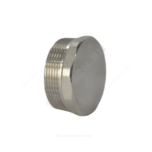 Заглушка латунь никель Ду 40 (1 1/2") НР RTP (РосТурПласт) 31626