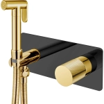 Гигиенический душ Boheme Stick 127-BG.2 со смесителем, С ВНУТРЕННЕЙ ЧАСТЬЮ, black, touch gold