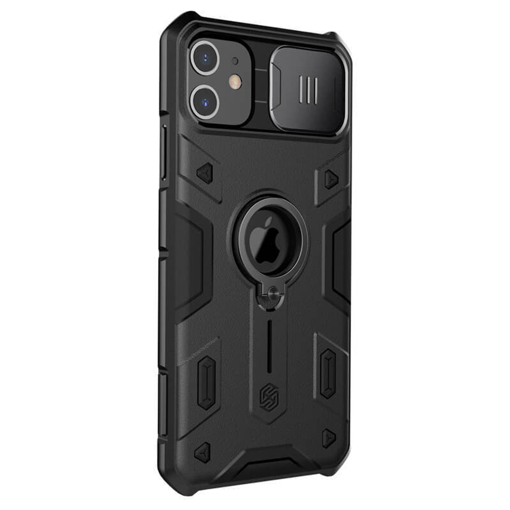 Противоударный чехол с кольцом и защитой камеры Nillkin CamShield Armor Case для iPhone 11
