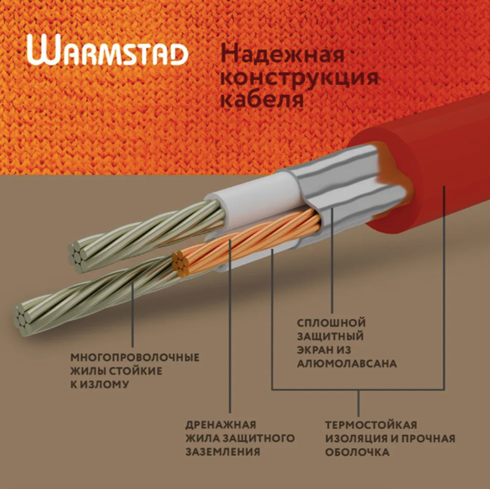 WSM. ТЕПЛЫЙ ПОЛ WARMSTAD 910 Вт - 6 кв.м | Нагревательный мат для теплого пола