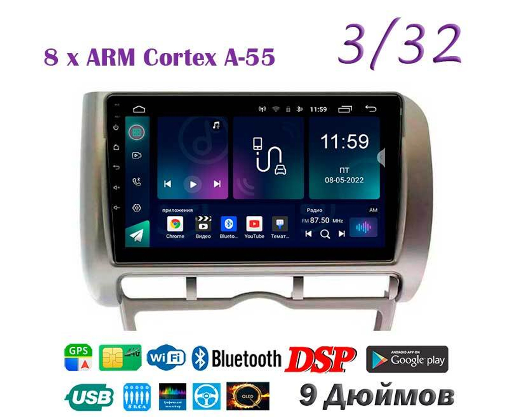Topway TS18 3+32GB 8 ядер для Honda Fit, Jazz 2001-2007 (тип1)
