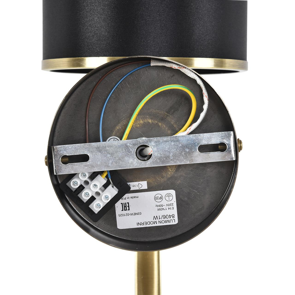 8406/1W MODERNI LN26 000 античная бронза/черный металл/текстиль Бра Е14 40W 220V DEMETRA