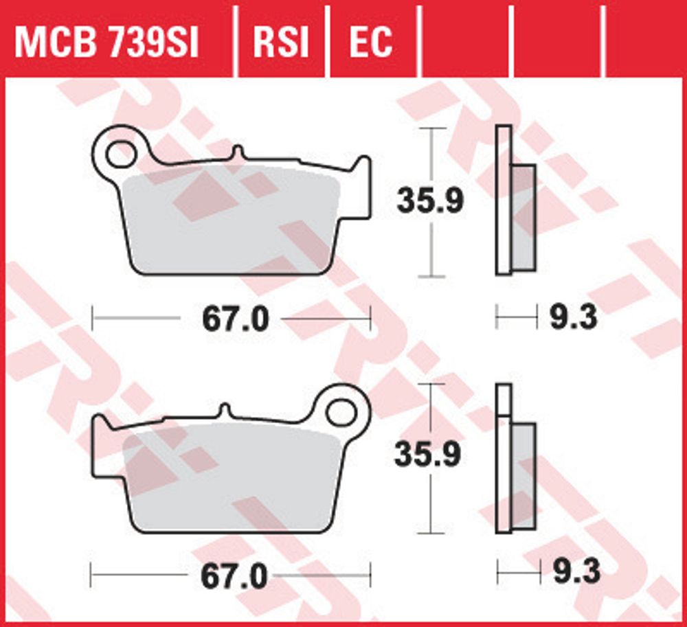 Колодки тормозные дисковые TRW MCB739SI Колодки тормозные дисковые TRW MCB739SI