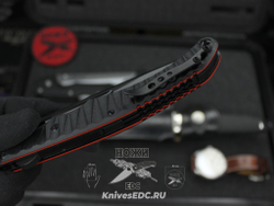Складной нож НОКС Аватар М Red-Black 334-709404 на подшипниках c клинком из стали D2, рукоять G10