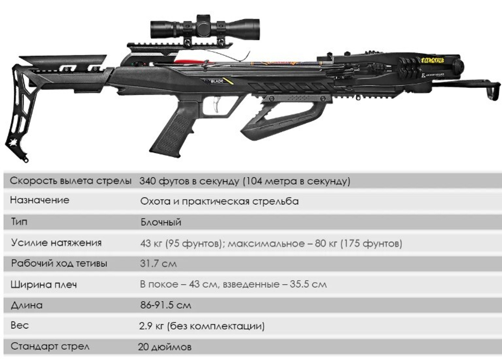 Арбалет блочный Ek Blade Plus черный (c комплектацией)