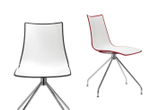 Стул пластиковый Scab Design Zebra Bicolore, хром, белый, оранжевый