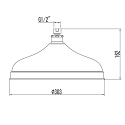 Лейка Lemark LM9830G для верхнего душа, 1-функциональная