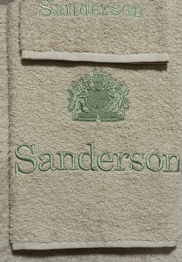 Набор полотенец 3шт Palombella Sanderson Logo Ricamato Эмблема вышита 118 beige-оlive бежевый-зеленый