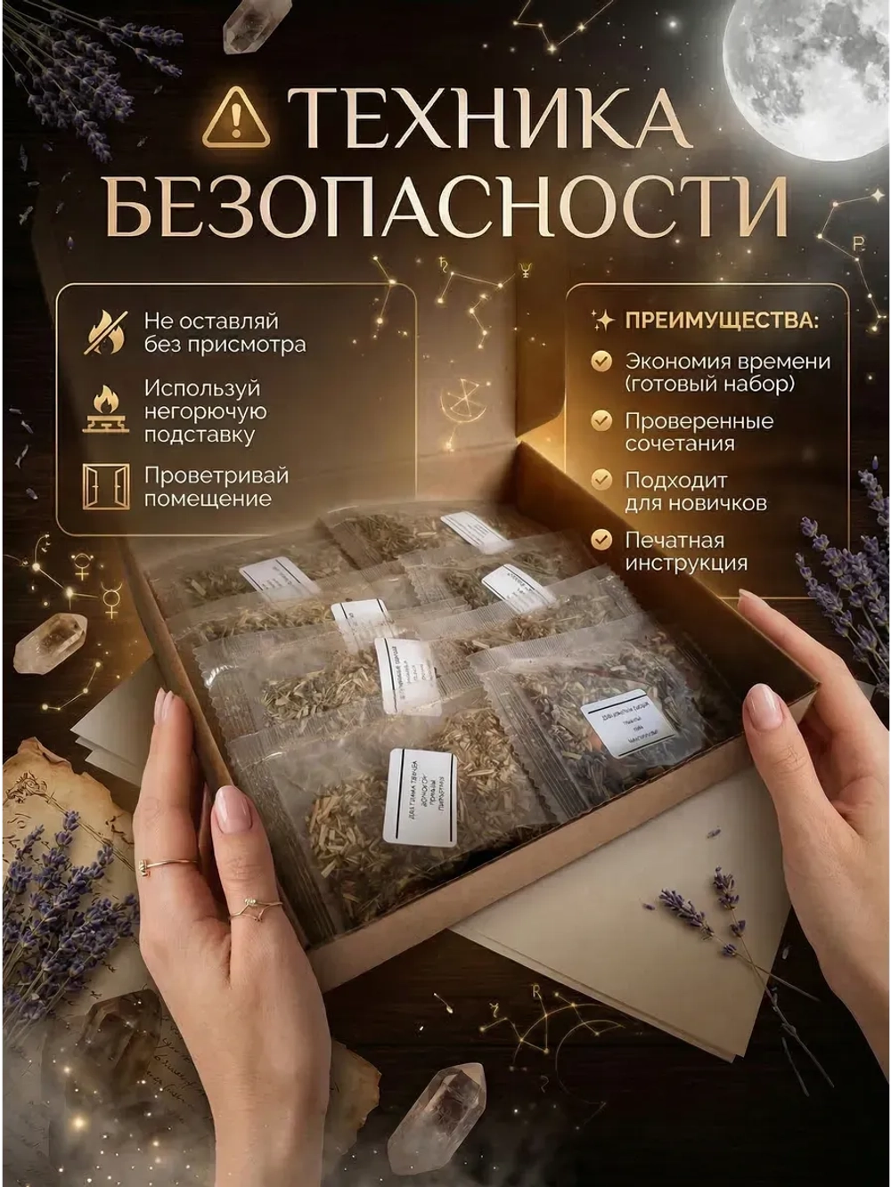 Набор трав и сухоцветов, 8 направлений (намерений)