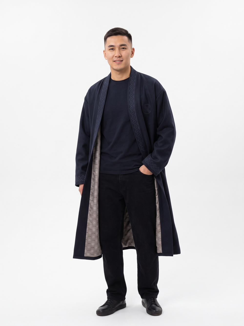 Шапан шерстяной ARQA DARK BLUE