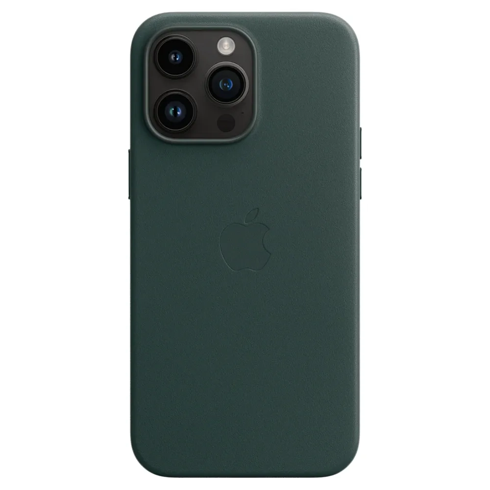 Кожаный чехол с поддержкой MagSafe Apple Leather Case для iPhone 14 Pro Max, Forest Green (Зеленый лес)