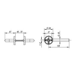 Ручка раздельная FUARO DSS-0203/19 black (нержавейка 201) /45457/