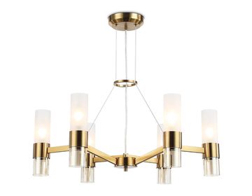 Подвесная люстра 6*E14 LH55114/6 BS/FR/TI латунь/белый матовый/янтарь High Light Modern Ambrella