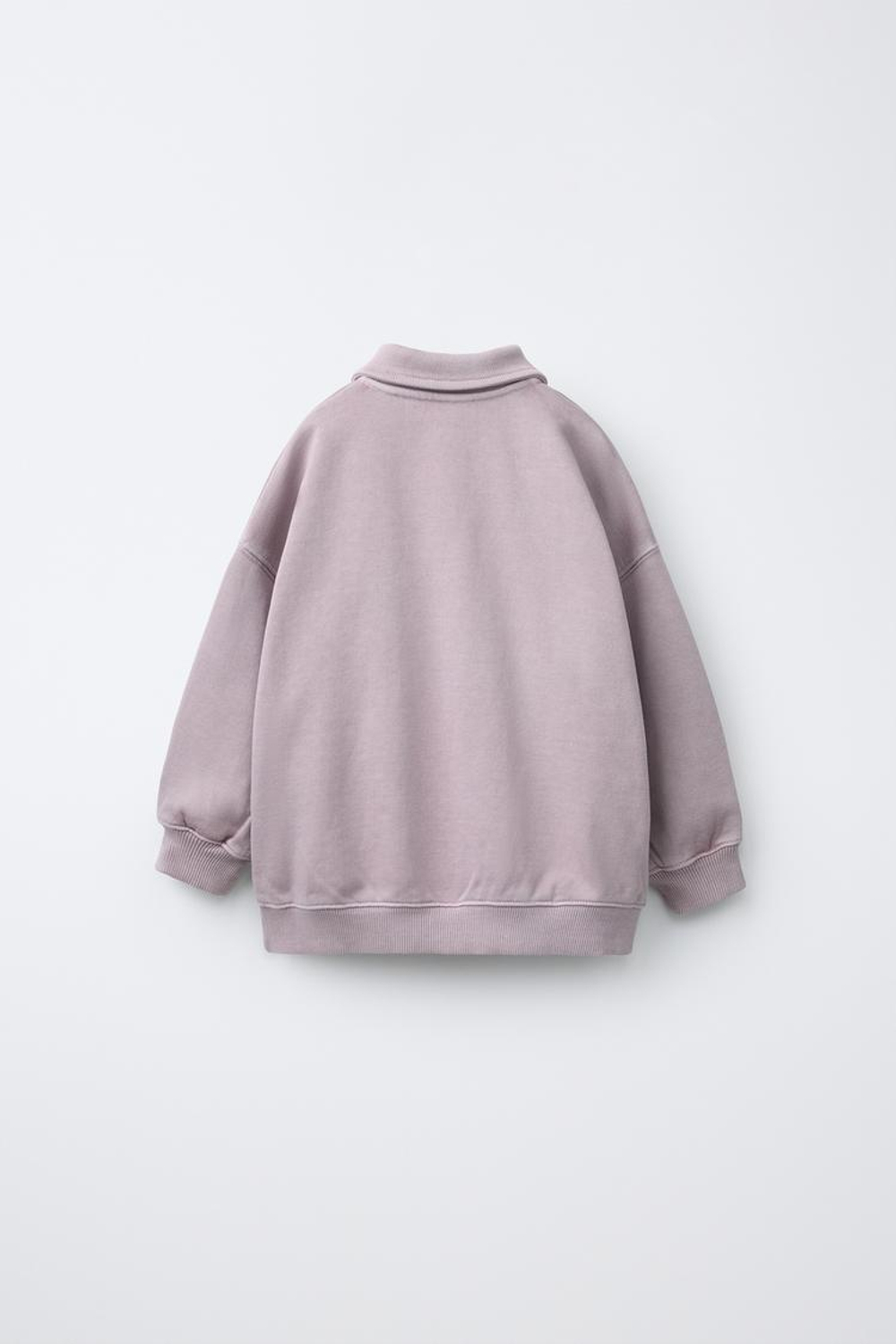 ZARA ОДНОТОННАЯ ТОЛСТОВКА ПОЛО, БЛЕДНО-ФИОЛЕТОВЫЙ