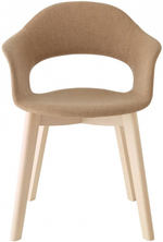 Кресло с обивкой Scab Design Natural Lady B Pop, отбеленный бук, тортора