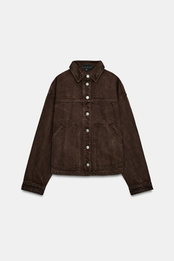 ZARA ДЖИНСОВАЯ КУРТКА Z1975, КОРИЧНЕВЫЙ
