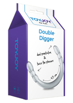 Прозрачный двухголовый фаллоимитатор Double Digger Dong - 45 см. (Цвет: прозрачный)