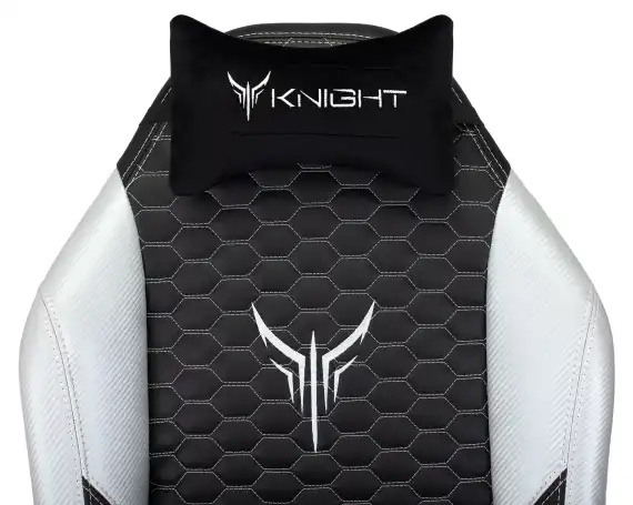 Кресло игровое Knight Neon черный/серебряный соты экокожа с подголов. крестов. металл