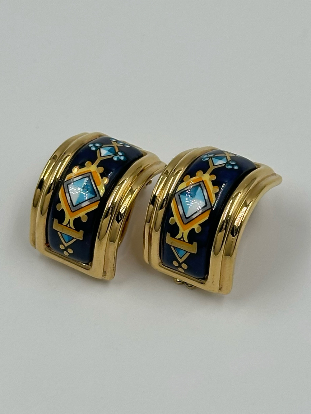Клипсы с эмалью Hermes