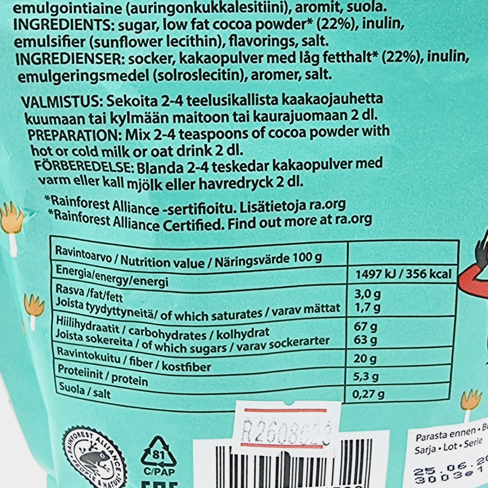 Какао растворимый Nordqvist Muumi мятный 300 г (из Финляндии)