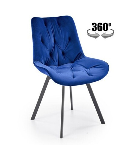 Стул HALMAR K519 синий/черный, поворотный