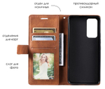 Дизайнерский чехол-книжка из кожи для XIAOMI 12T / 12T PRO с отделом для наличных, 3 слотами для карт и подставкой
