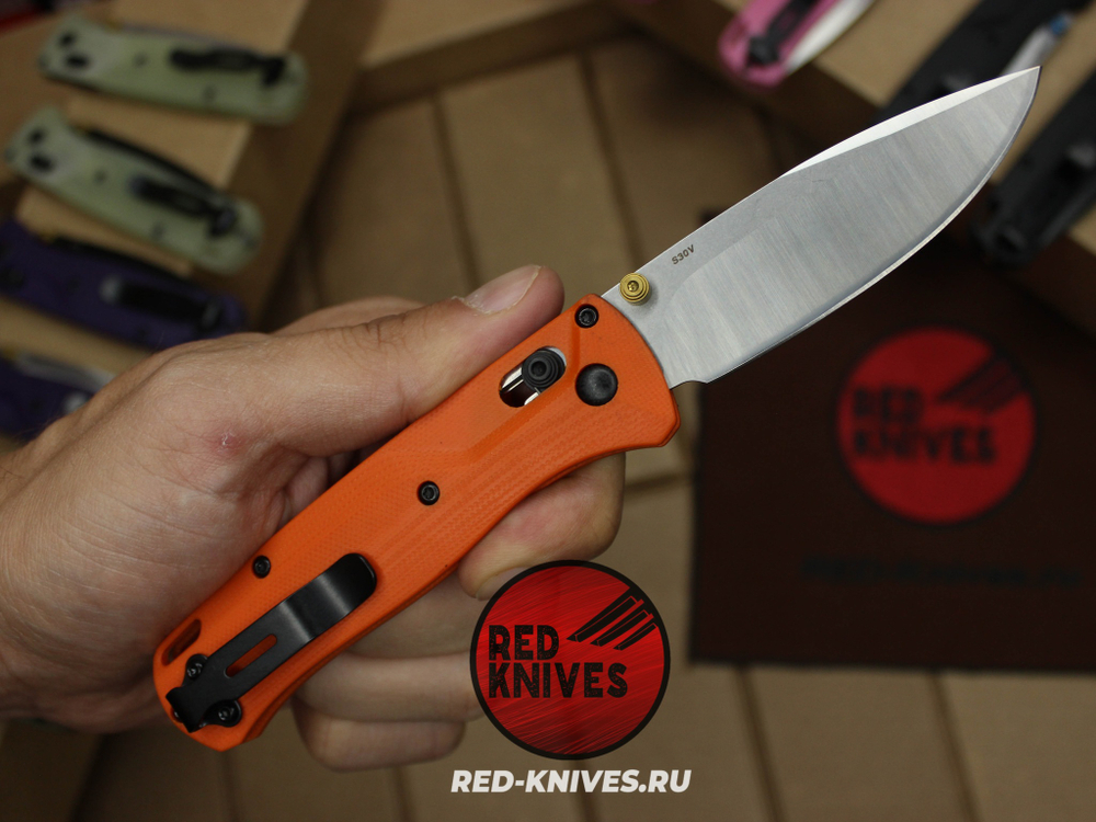 Нож Benchmade 535 Bugout G10 A+++ - оранж рук., сатин клинок RK/Н48