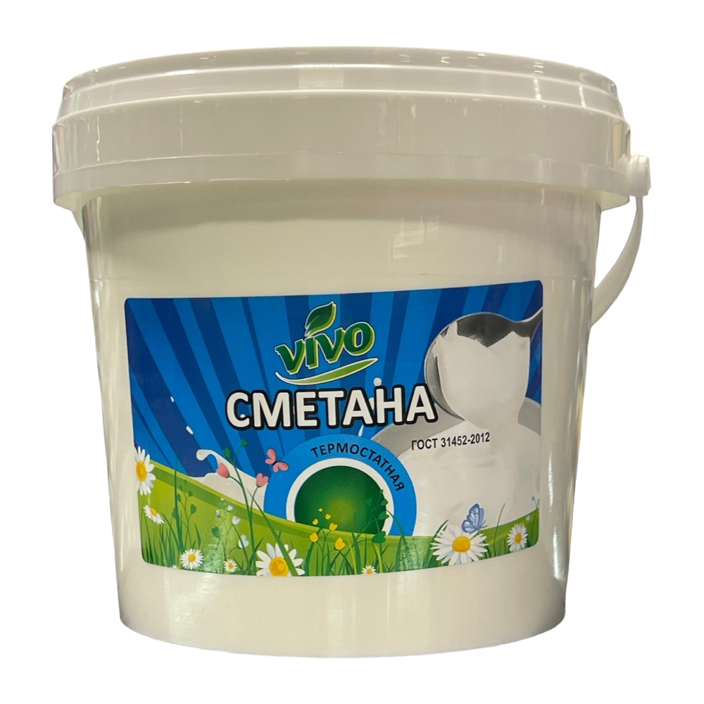 Сметана 20% 1000гр Vivo ведро
