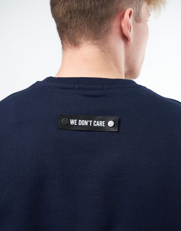 Толстовка We Don’t Care Basic Logo Sweatshirt Navy - фото 5