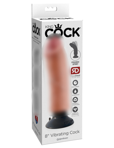 Вибратор King Cock 8" Vibrating Cock - Flesh Pipedream 540321PD