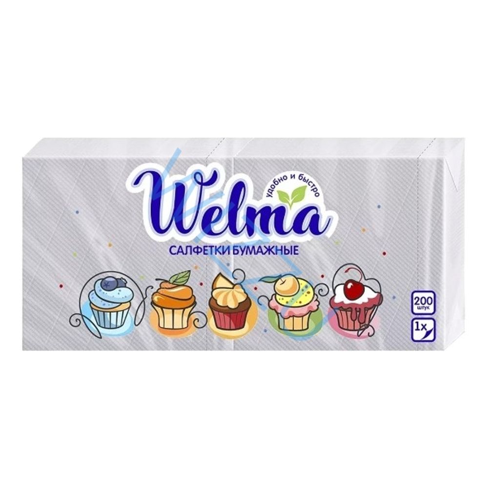 Welma Салфетки бумажные 200шт 1х