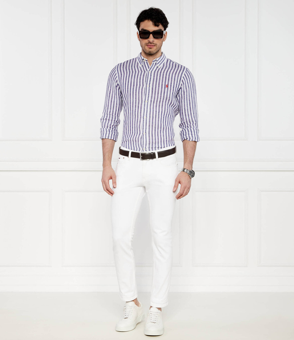 Льняная рубашка POLO RALPH LAUREN - фиолетовый(710837274)