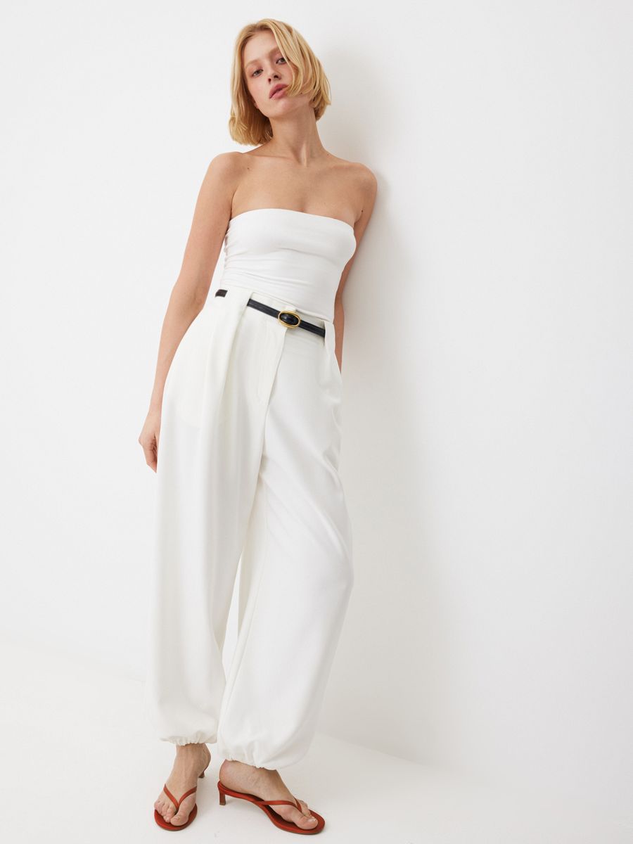 Выразительные брюки-аладдины Tailored White