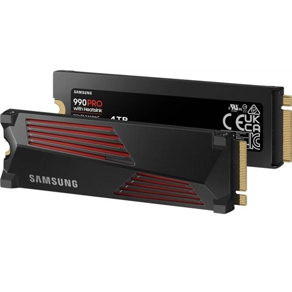 Жесткий диск SSD M.2 4Tb Samsung 990 PRO with Heatsink, 7450/6900MBs, 1550000IOPS, TLC 3D NAND, PCI-E4.0x4 (MZ-V9P4T0GW)