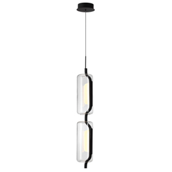 5003/20L L-VISION ODL23 391 черный матовый/прозрачный/стекло Подвес LED 20W 3000K KAVIA